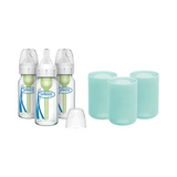 Dr. Brown's Anti-Colic Options+ Narrow Glass Bottles with Silicone Sleeve, Mint, 4oz/120ml 3 Pack (Copy)