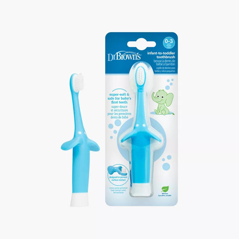 Infant-to-Toddler Toothbrush, Elephant (Blue)