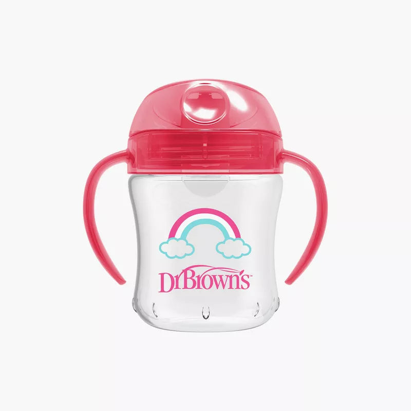 Dr. Brown's Soft-Spout Transition Cup with Handle, Pink, 180 ml