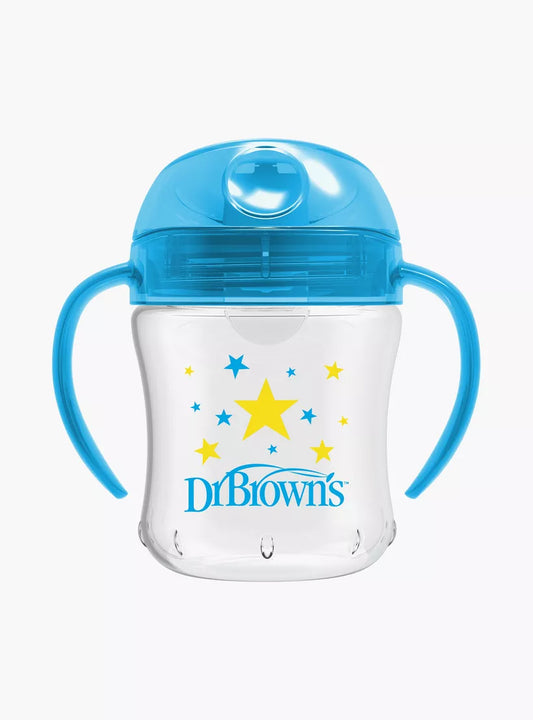 Dr. Brown's Soft-Spout Transition Cup with Handle, Blue, 180 ml