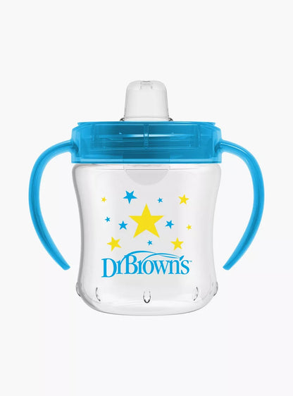 Dr. Brown's Soft-Spout Transition Cup with Handle, Blue, 180 ml