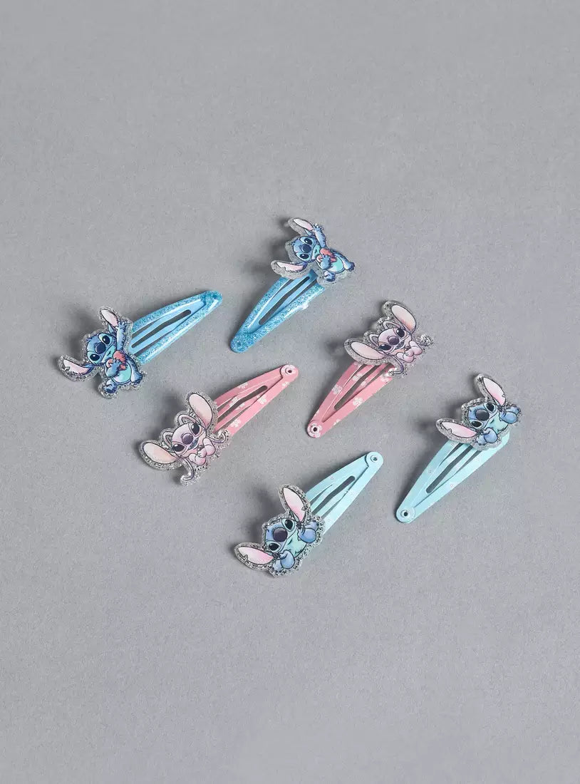Stitch and Angel Print Hair Clip (Pack of 6)