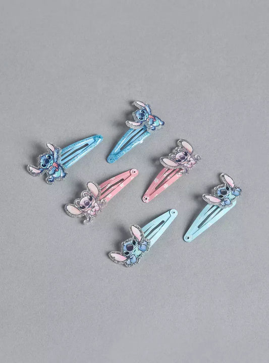 Stitch and Angel Print Hair Clip (Pack of 6)
