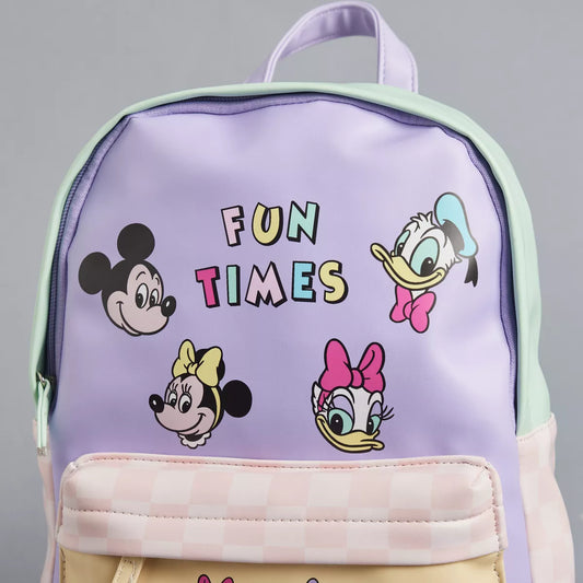 Mickey Mouse and Friends Print Backpack with Adjustable Shoulder Straps