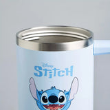 Stitch Print Vacuum Flask with Lid and Straw
