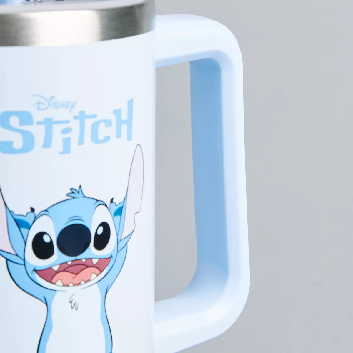 Stitch Print Vacuum Flask with Lid and Straw