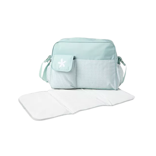 Checked Diaper Bag with Changing Mat