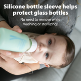 Dr. Brown's Anti-Colic Options+ Narrow Glass Bottles with Silicone Sleeve, Mint, 8oz/250ml 3 Pack