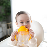Dr. Brown's Milestones Baby's First Straw Cup Sippy Cup with Straw 6m+, 9oz/270ml, 2 Pack, Dark Blue & Vintage Yellow