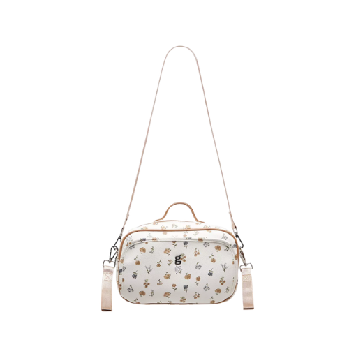 Floral Print Diaper Bag with Zip Closure