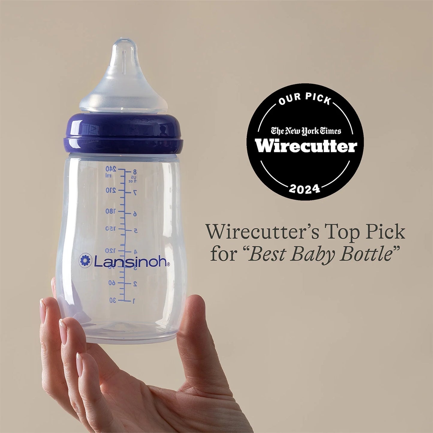 Lansinoh Baby Bottles 8 Ounces, 3 Count