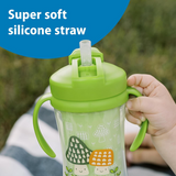 Milestones Insulated Sippy Cup with Straw and Handles, 2-Pack, Blue & Green, 10 oz/300 mL