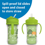 Milestones Insulated Sippy Cup with Straw and Handles, 2-Pack, Blue & Green, 10 oz/300 mL