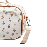 Floral Print Diaper Bag with Zip Closure