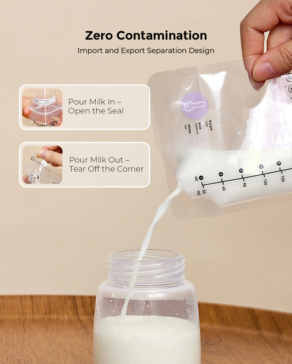 Momcozy Breastmilk Storage Bags - 50 Count