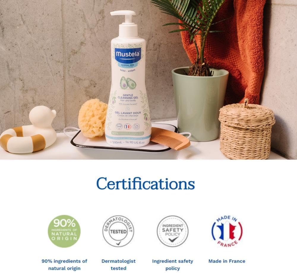Mustela Baby Gentle Cleansing Gel Biodegradable Formula & Tear-Free - 500ml