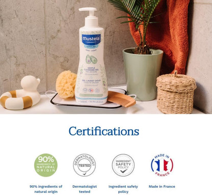 Mustela Baby Gentle Cleansing Gel Biodegradable Formula & Tear-Free - 500ml