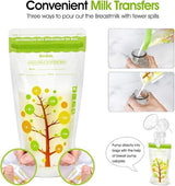 Mumoo Bear Breast Milk Storage Bags, 250ml Self-Standing Leak-Proof Design, 112 Count