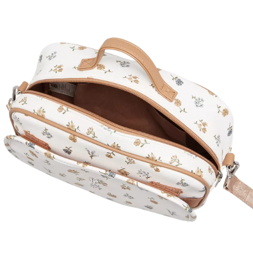 Floral Print Diaper Bag with Zip Closure