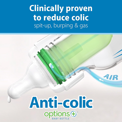 Dr. Brown’s Anti-Colic Glass Baby Bottles, 8oz, Level 1 Slow Flow – 4 Pack