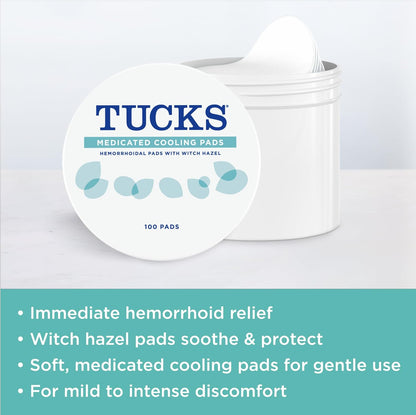 Tucks Medicated Cooling Pads - 100 Pads