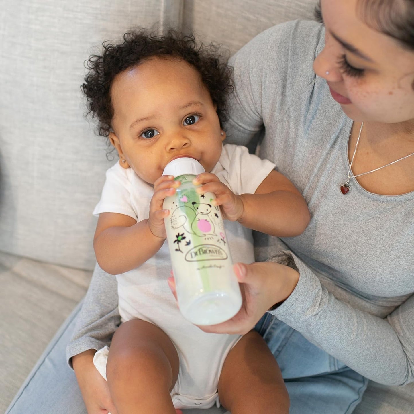 Dr. Brown's Natural Flow Anti-Colic Options+ Narrow Baby Bottle, Squirrel & Goat, 8 oz/250 mL, 0m+, 2-Pack