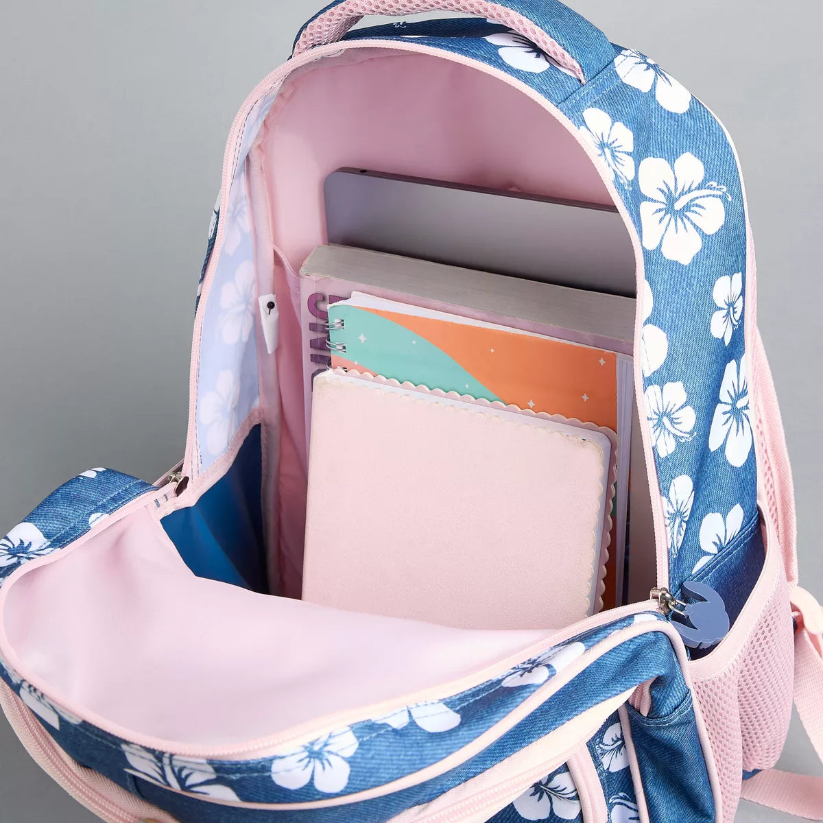 Stitch Print Backpack with Adjustable Shoulder Straps