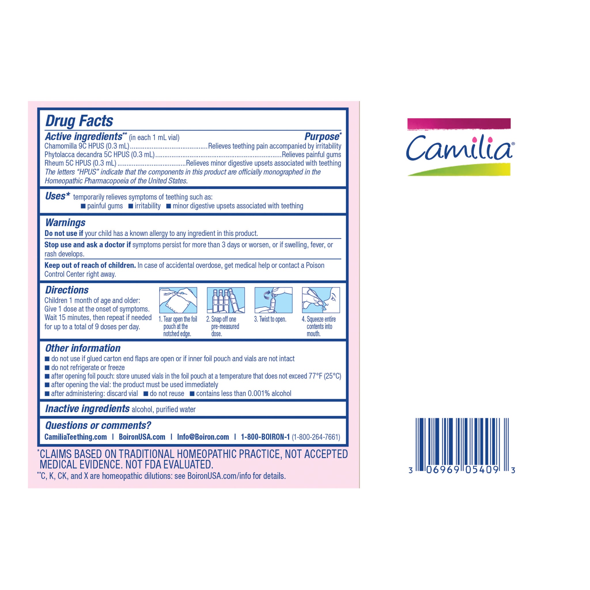 Boiron Camilia Teething Drops - 30 Count