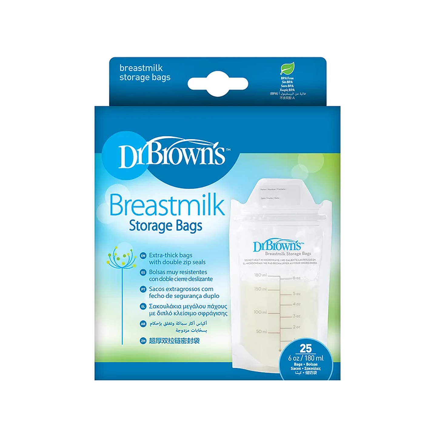 Breastmilk Storage Bags, 25pcs, 180 ml