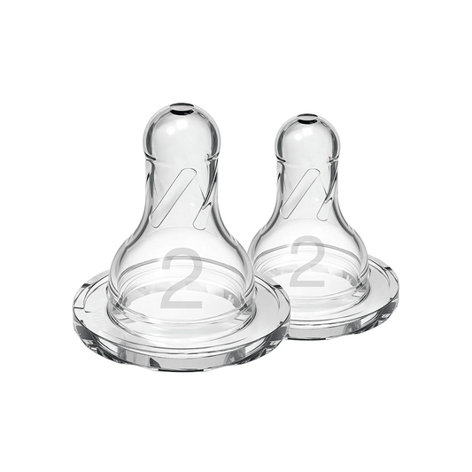 Dr. Brown's Natural Flow Narrow Baby Bottle Silicone Nipple Level 2, 2-Pack