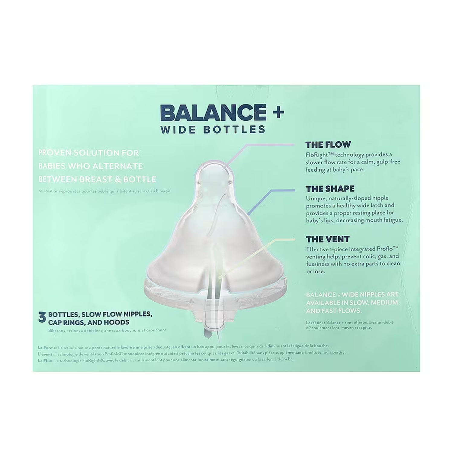 Evenflo Balance + Wide Neck, Plastic Baby Bottles, 5oz 3pk