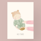 HEY THERE Card on Textured Paper