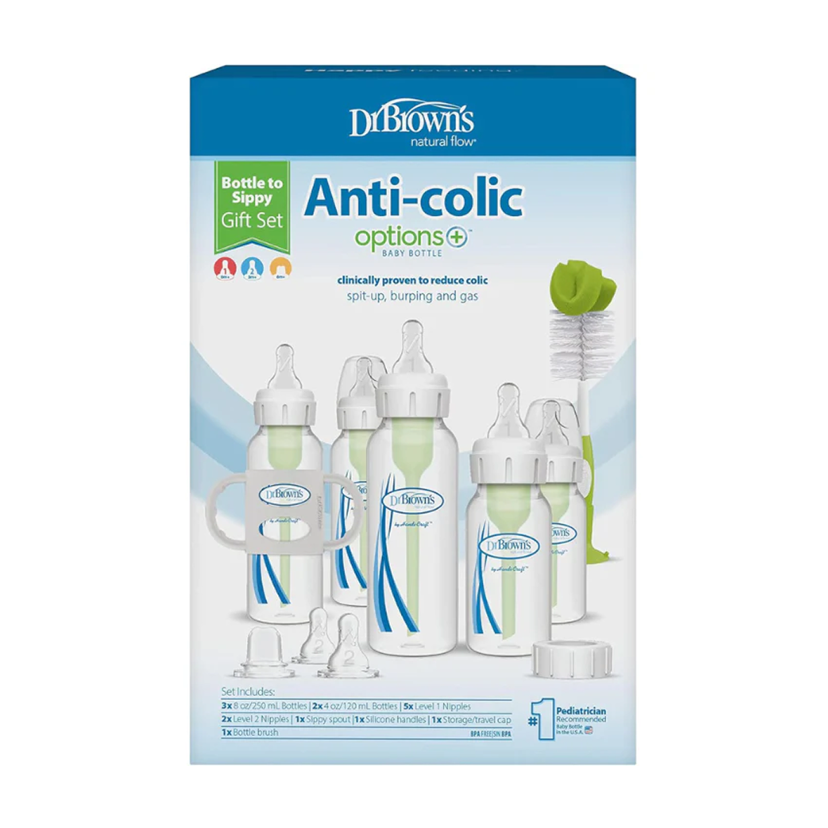 Dr. Brown's Options+ Narrow Bottle to Sippy Gift Set
