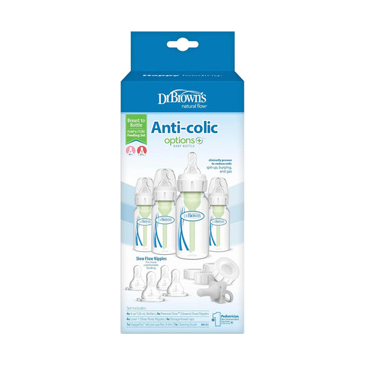 Dr. Brown's Options Slow Flow Bottle Set, 4 Ounce, Clear