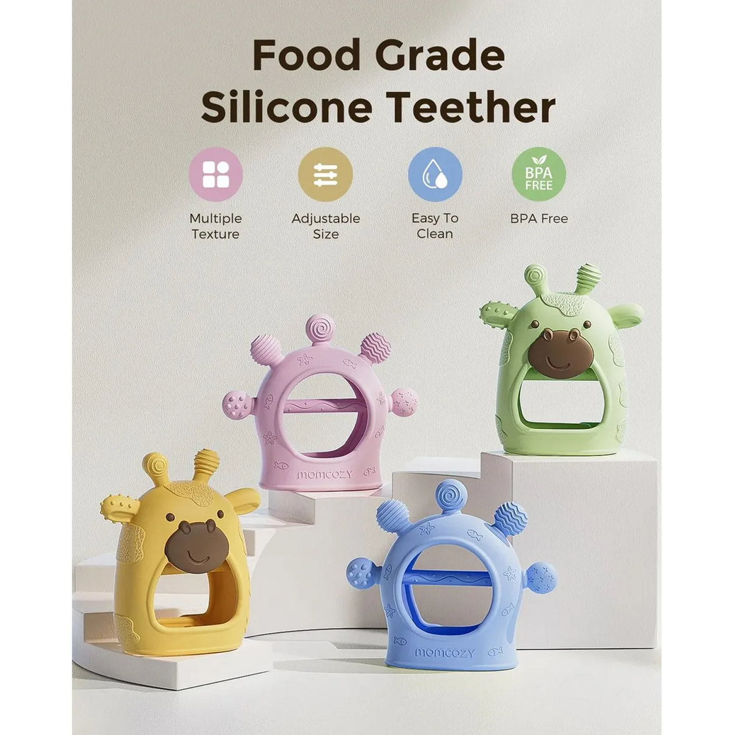 Wrist Hand Teether Pink/Green