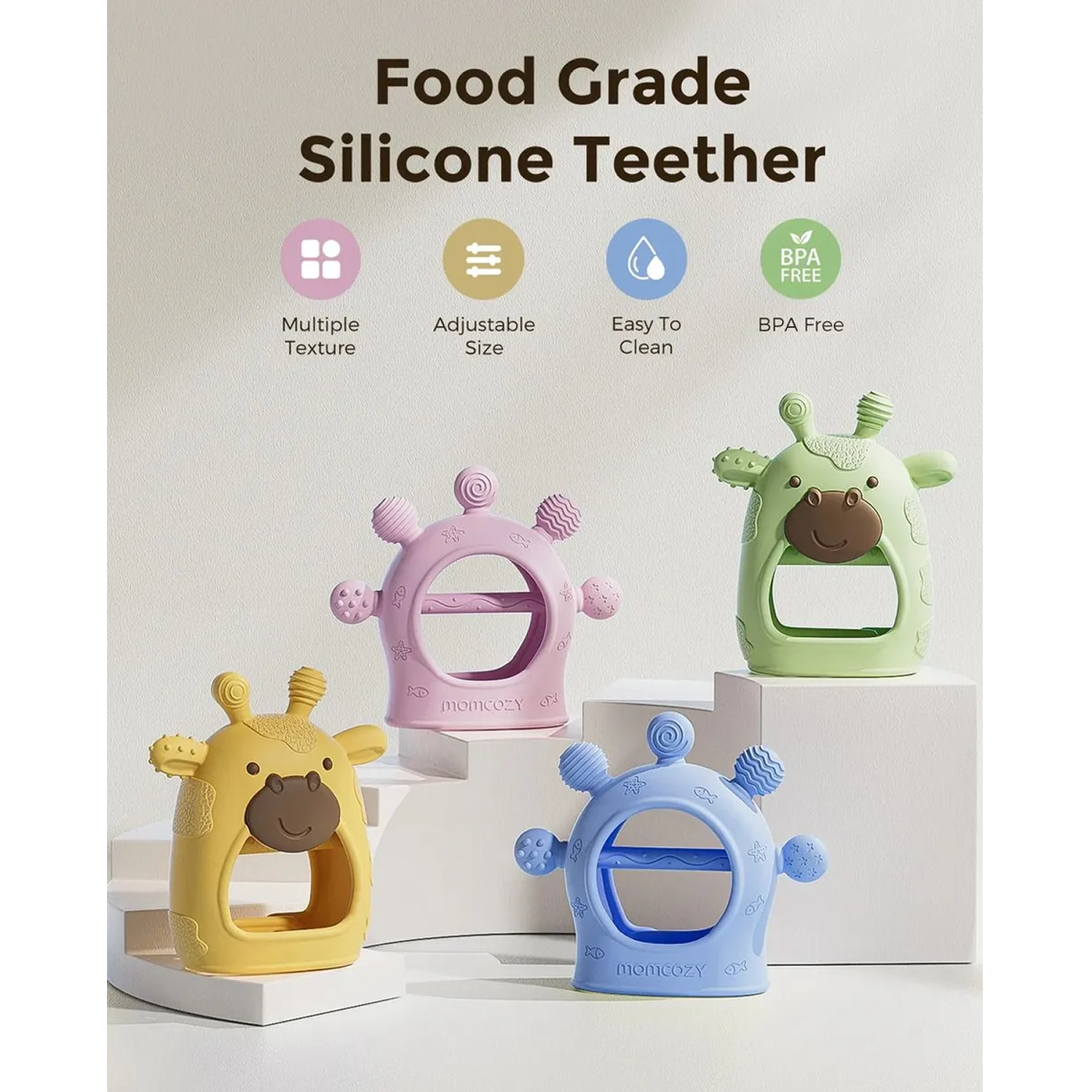 Wrist Hand Teether Pink/Green