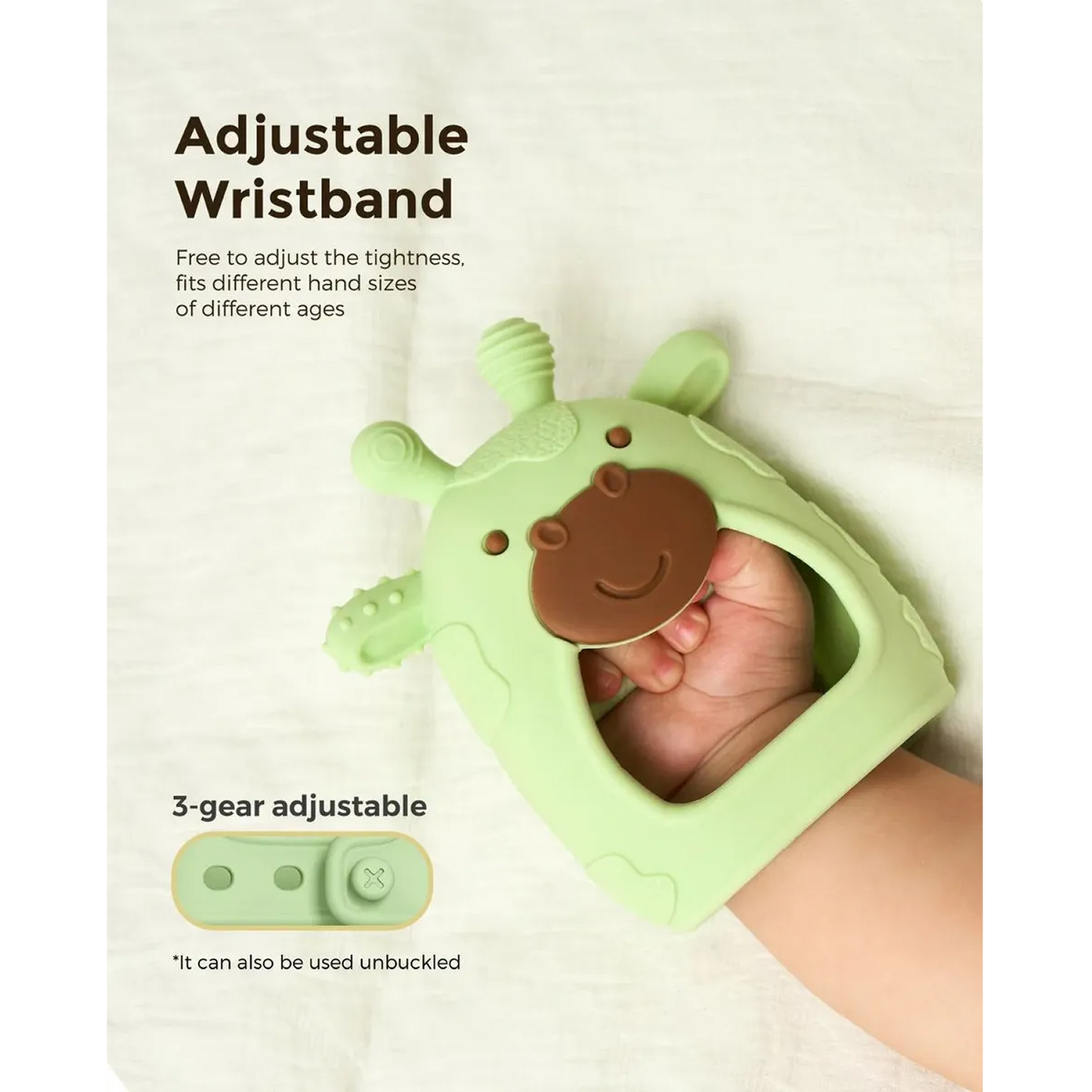 Wrist Hand Teether Pink/Green