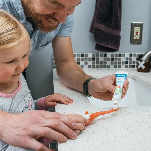 Training Toothbrush, Green/Orange Dinosaurs, 2 Pack