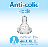 Level 2 Silicone Narrow Options+ Nipple - Pack of 2