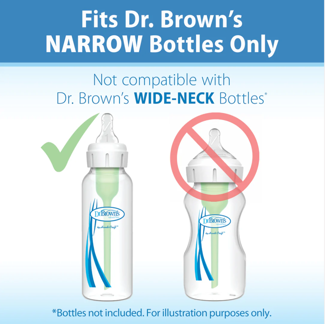 Dr. Brown's Natural Flow Narrow Baby Bottle Silicone Nipple, Preemie Level (2-Pack)