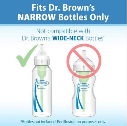 Dr. Brown's Natural Flow Narrow Baby Bottle Silicone Nipple, Preemie Level (2-Pack)