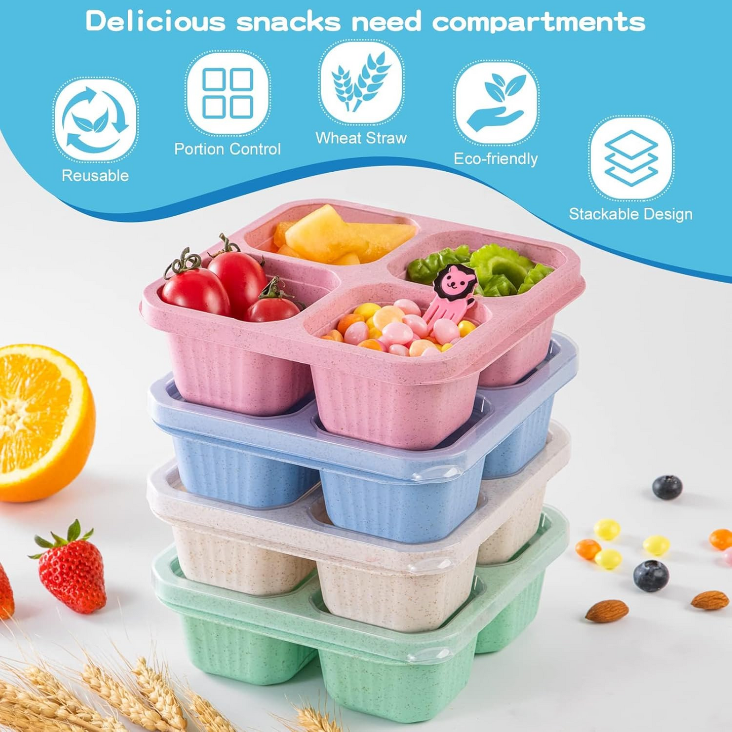 4 Pcs Snack Boxes