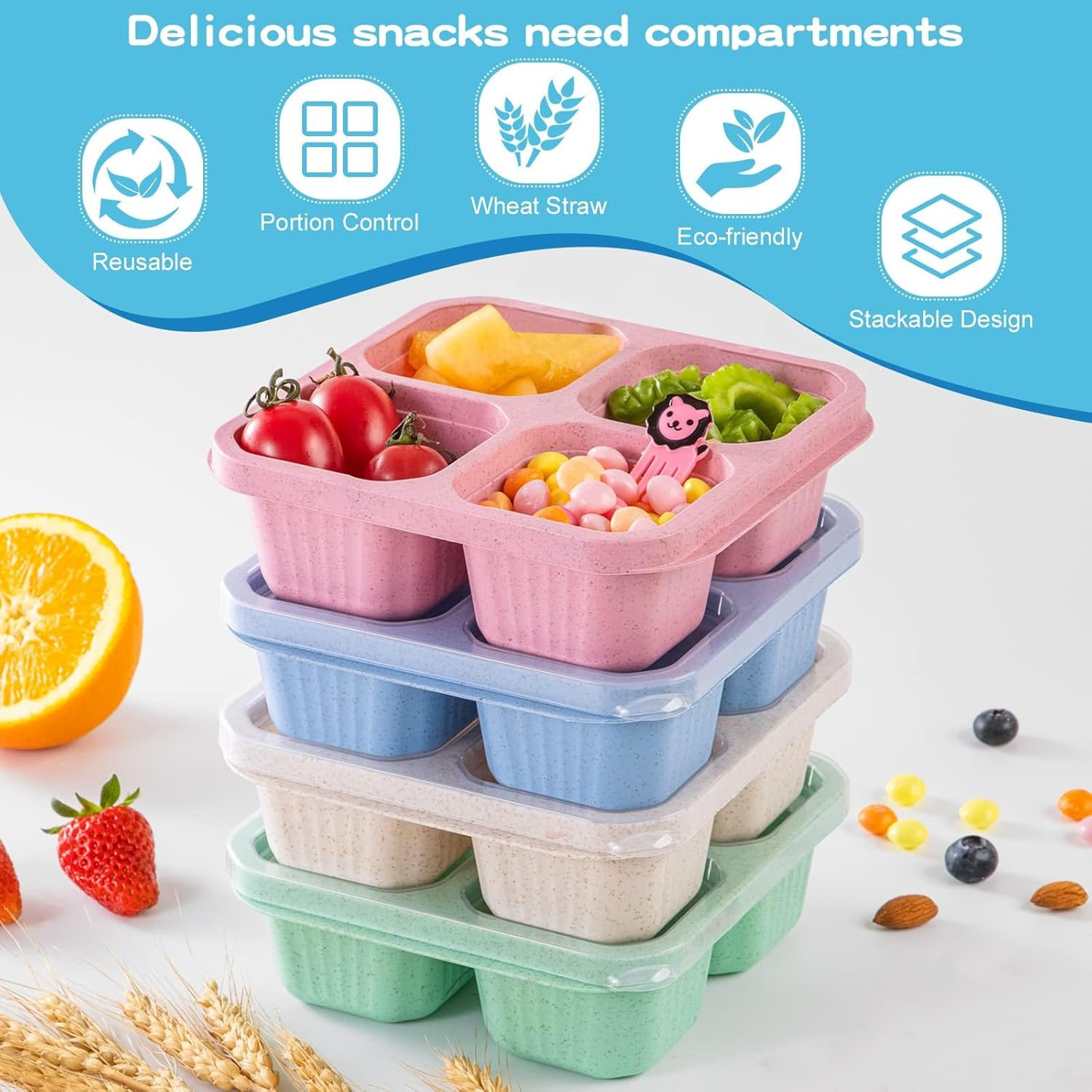 4 Pcs Snack Boxes