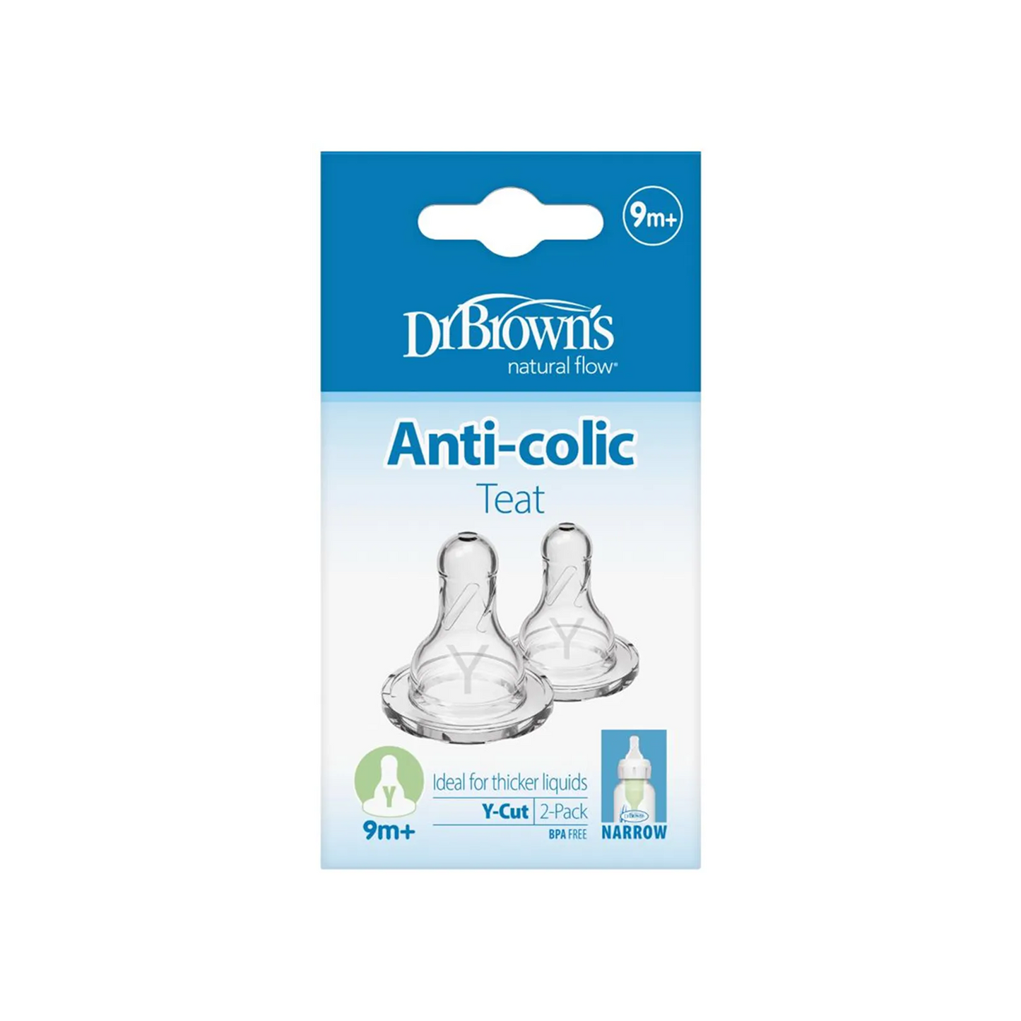 Y-Cut Silicone Narrow Options+ Nipple Pack of 2