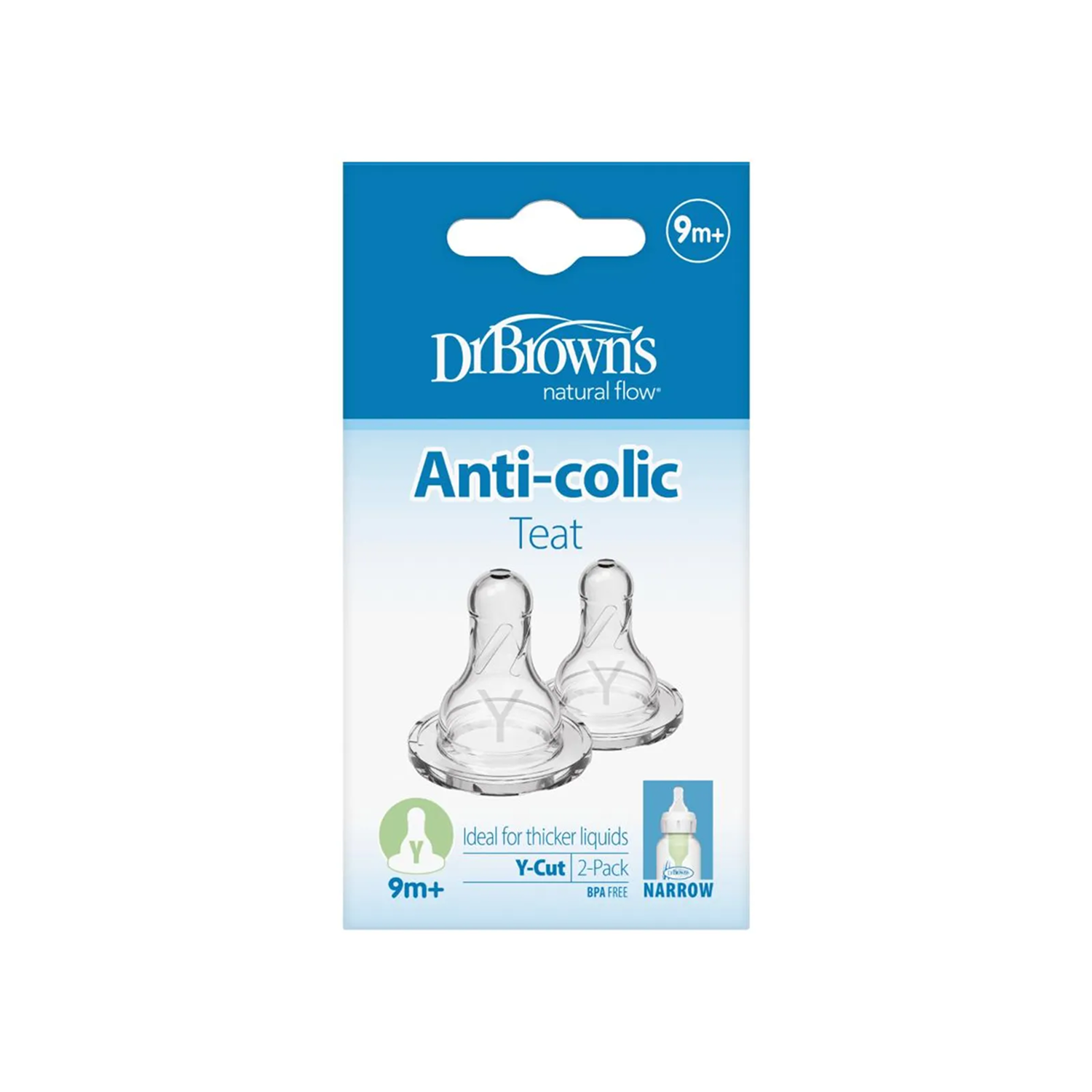 Y-Cut Silicone Narrow Options+ Nipple Pack of 2