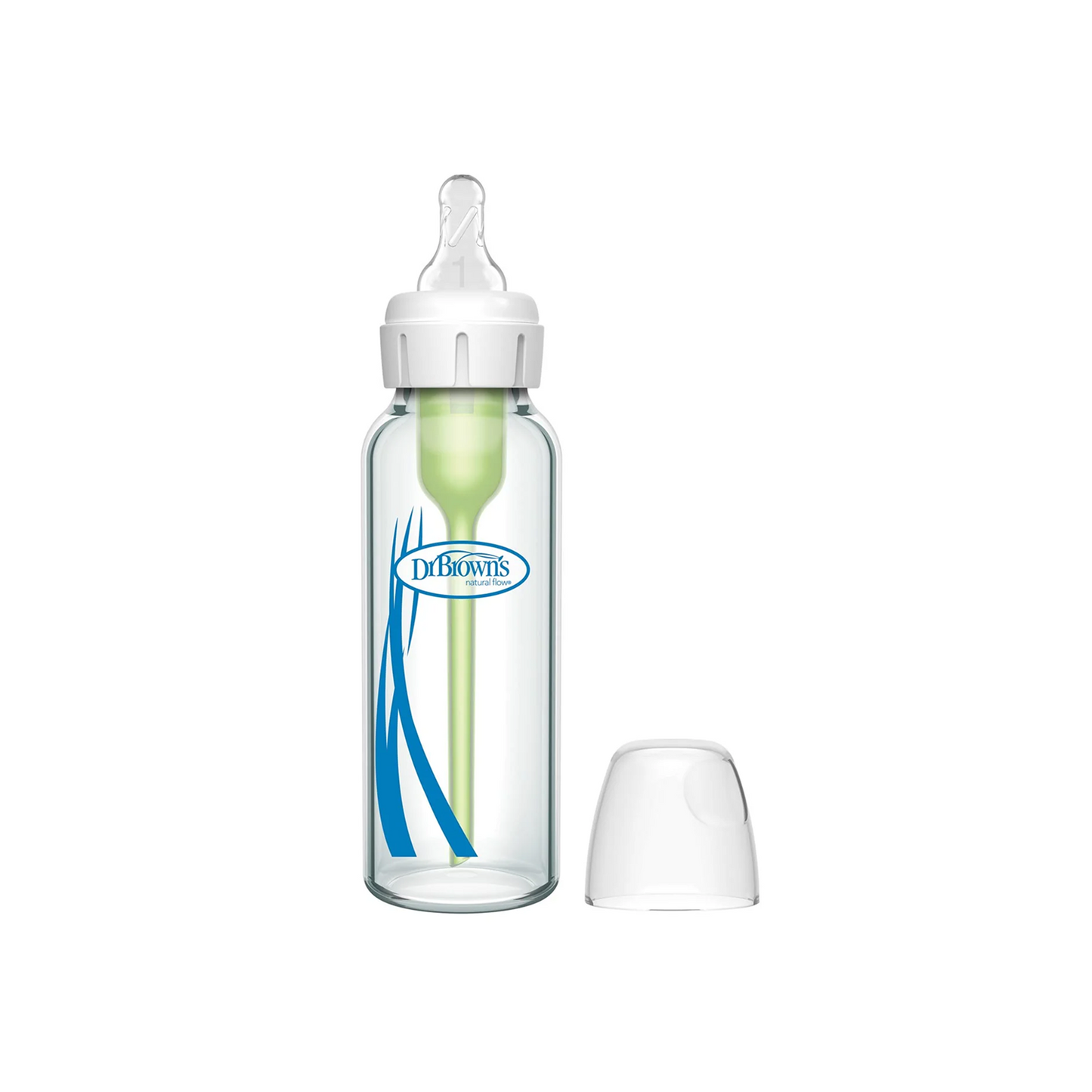 Anti-Colic Options+ Narrow Glass Baby Bottle, 8oz with Level 1 Slow Flow Nipple