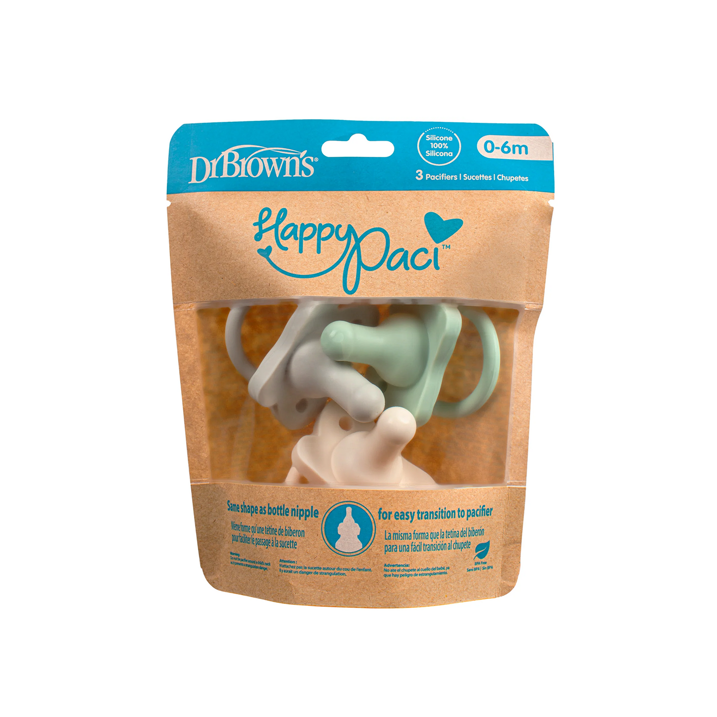 HappyPaci Green, Grey & Ecru, 3 Count