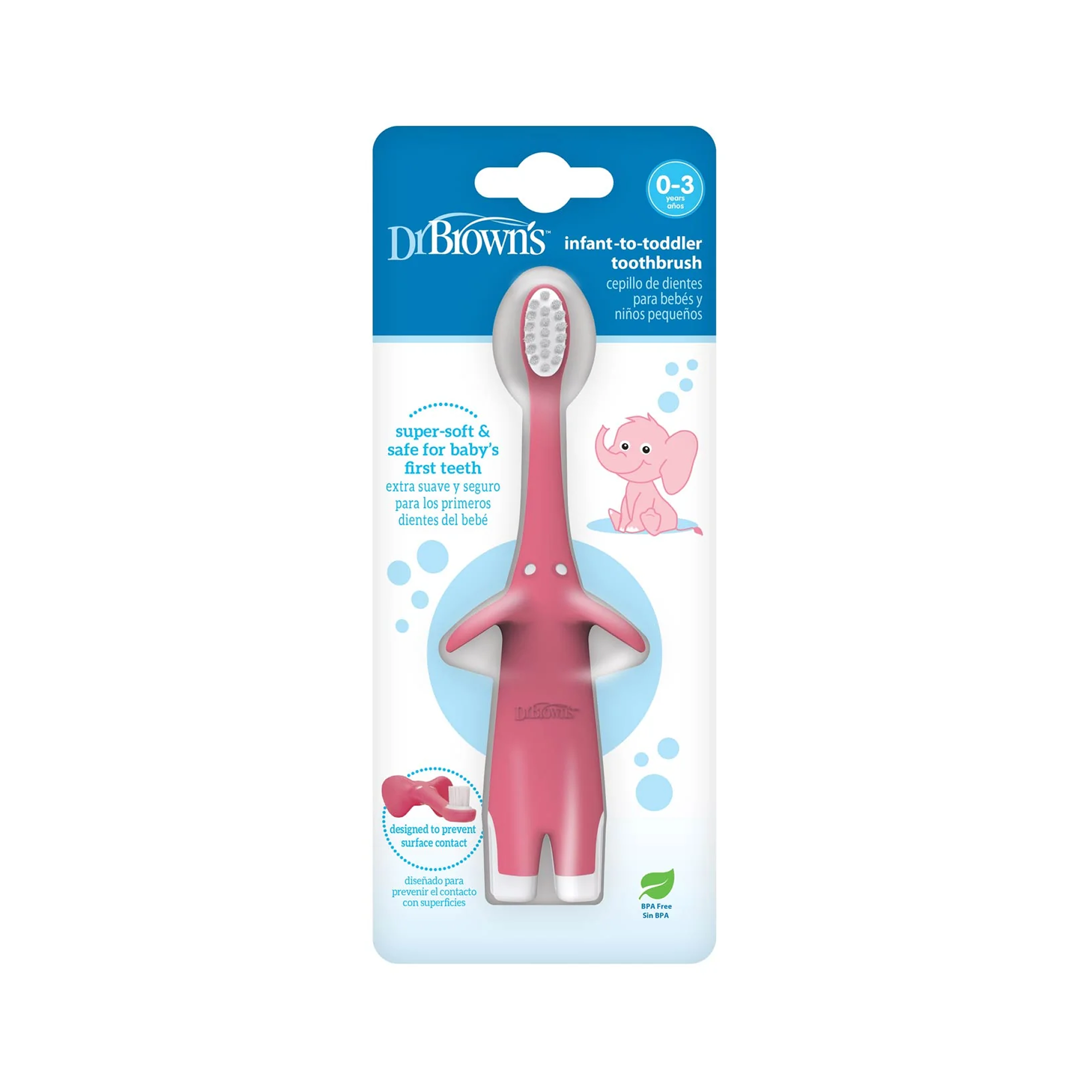 Infant-to-Toddler Toothbrush, Elephant (Pink)