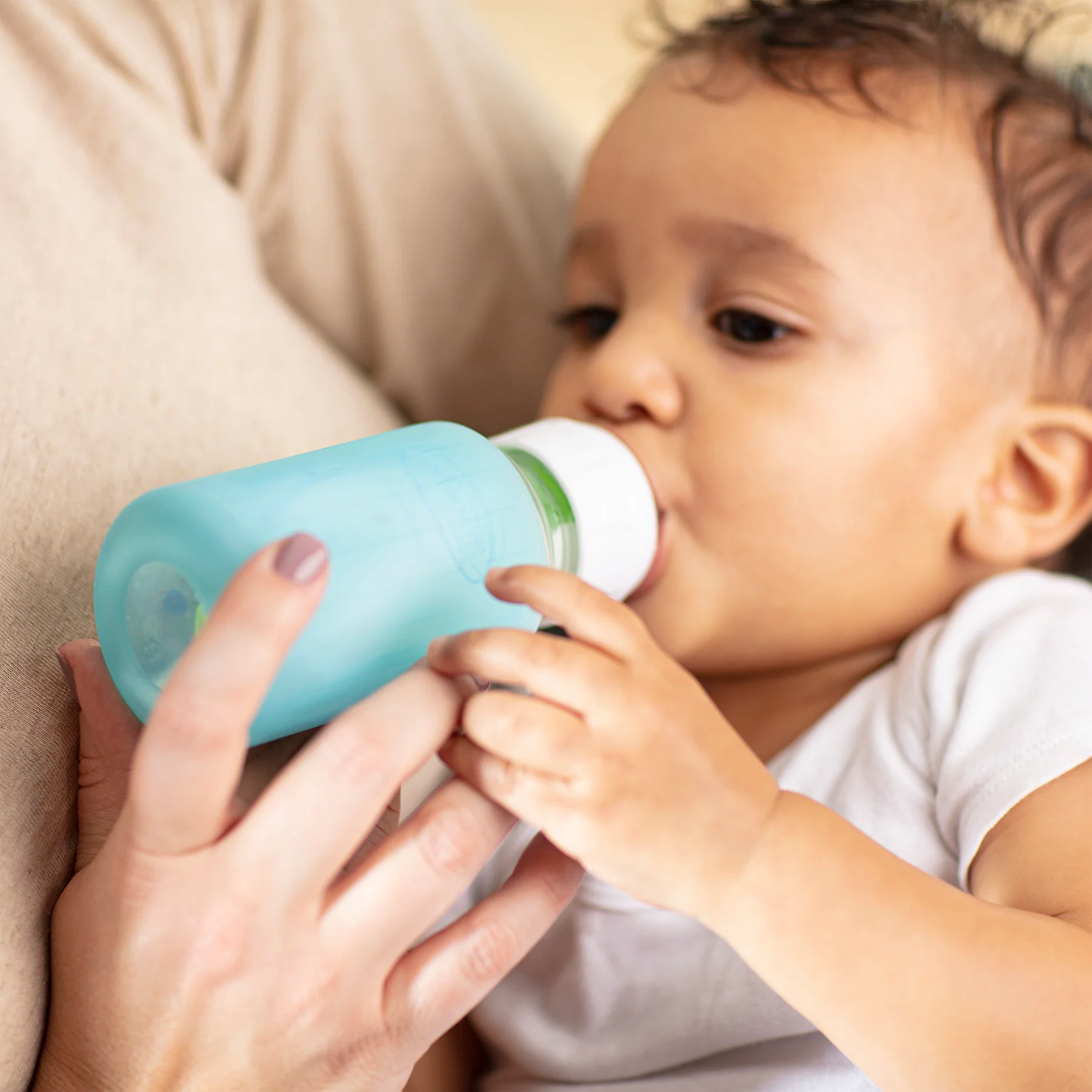Narrow Glass Bottle Silicone Sleeve - 120ml (Blue)