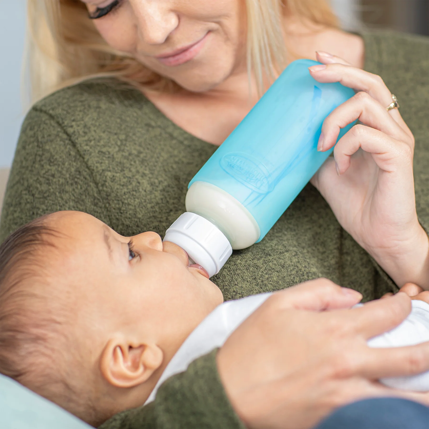 Narrow Glass Bottle Silicone Sleeve - 250ml (Blue)